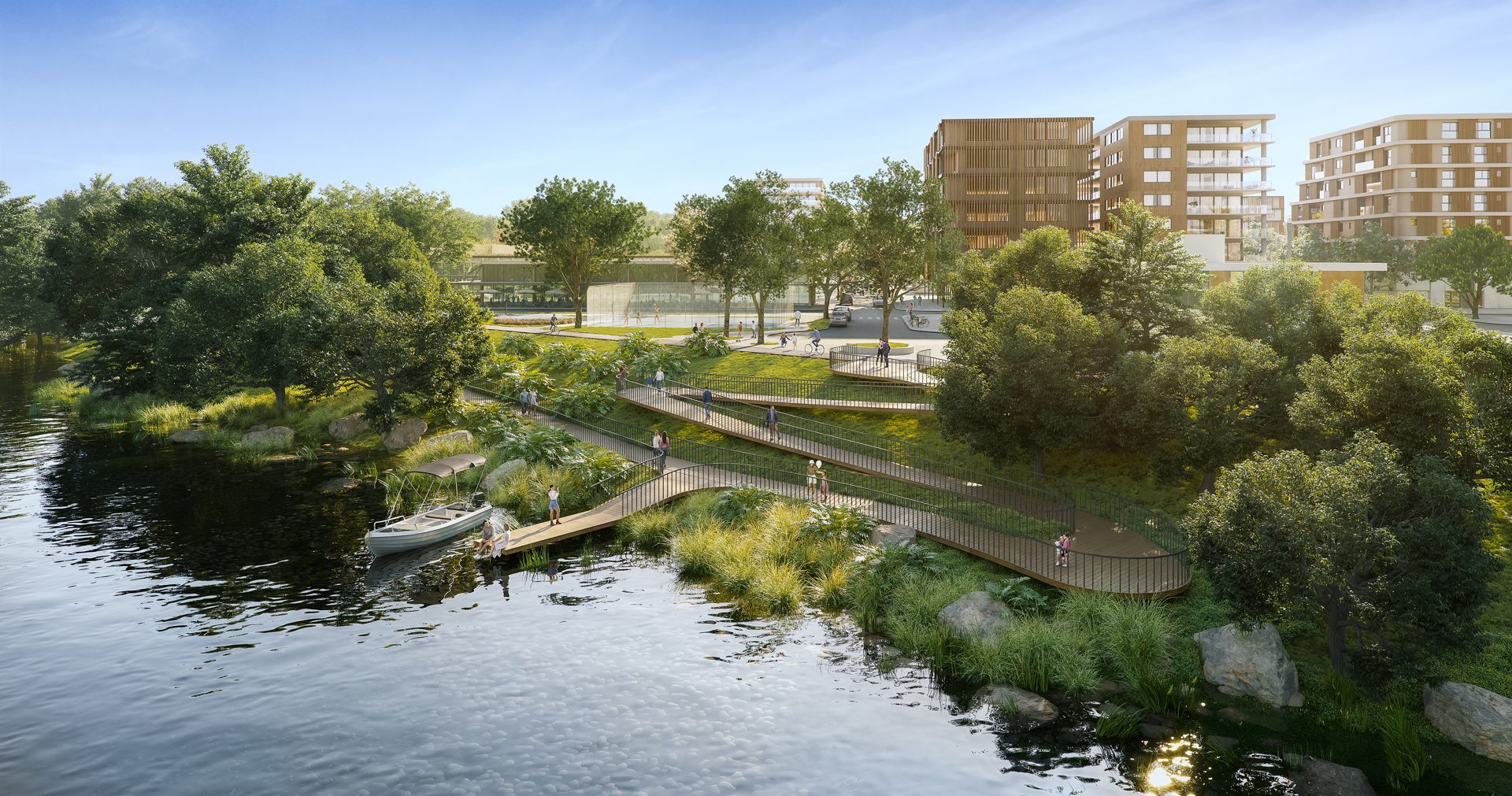 Trapiche sobre o rio — Rioparque — Bairro Planejado